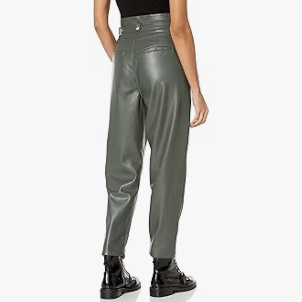 BlankNYC | Faux Leather Olive Green, High Waisted, Paper Bag Pants, Size 25, NWT - Picture 9 of 9